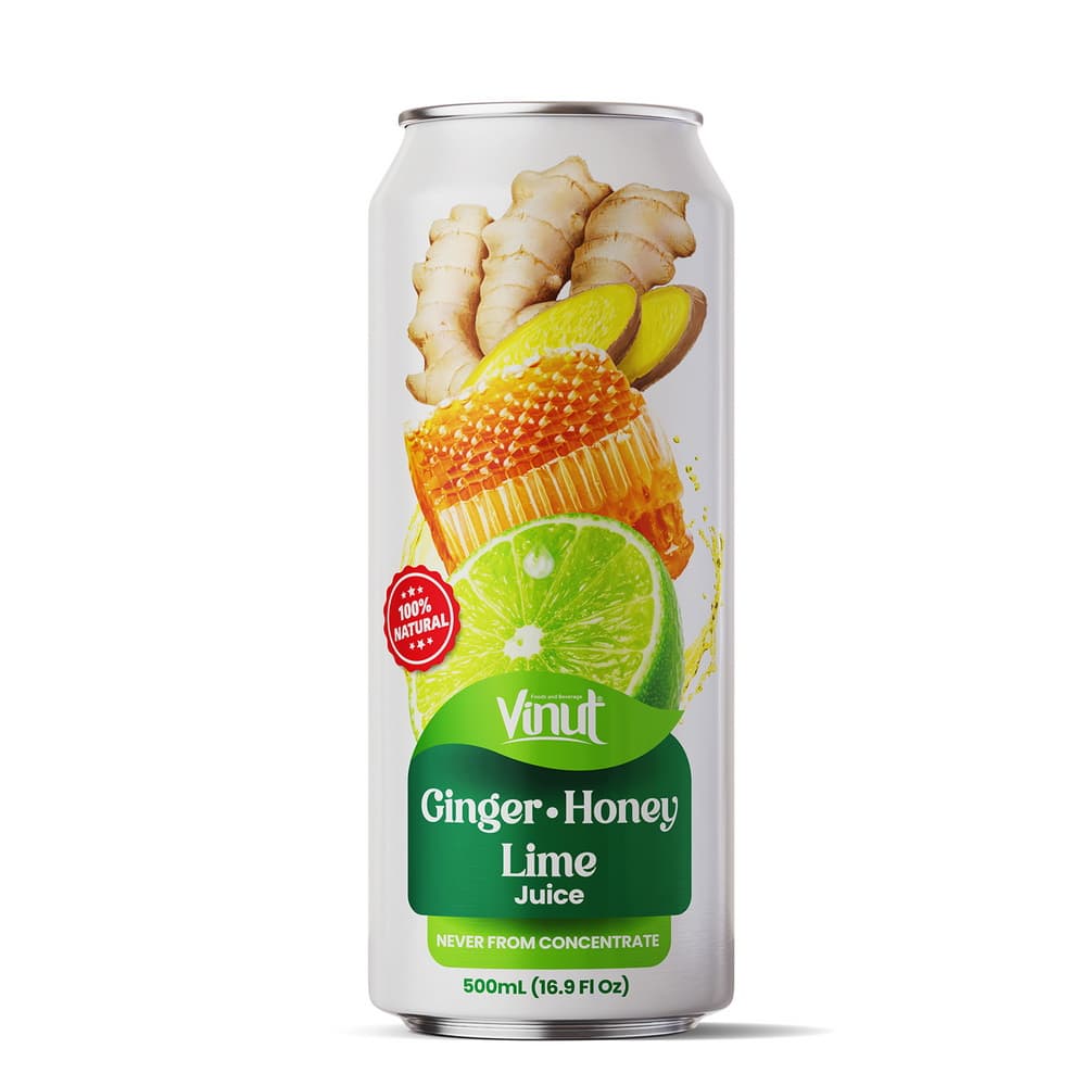 VINUT 100%天然 ジンジャー・ハニー・ライム ジュースドリンク ストレート 16.9 fl oz