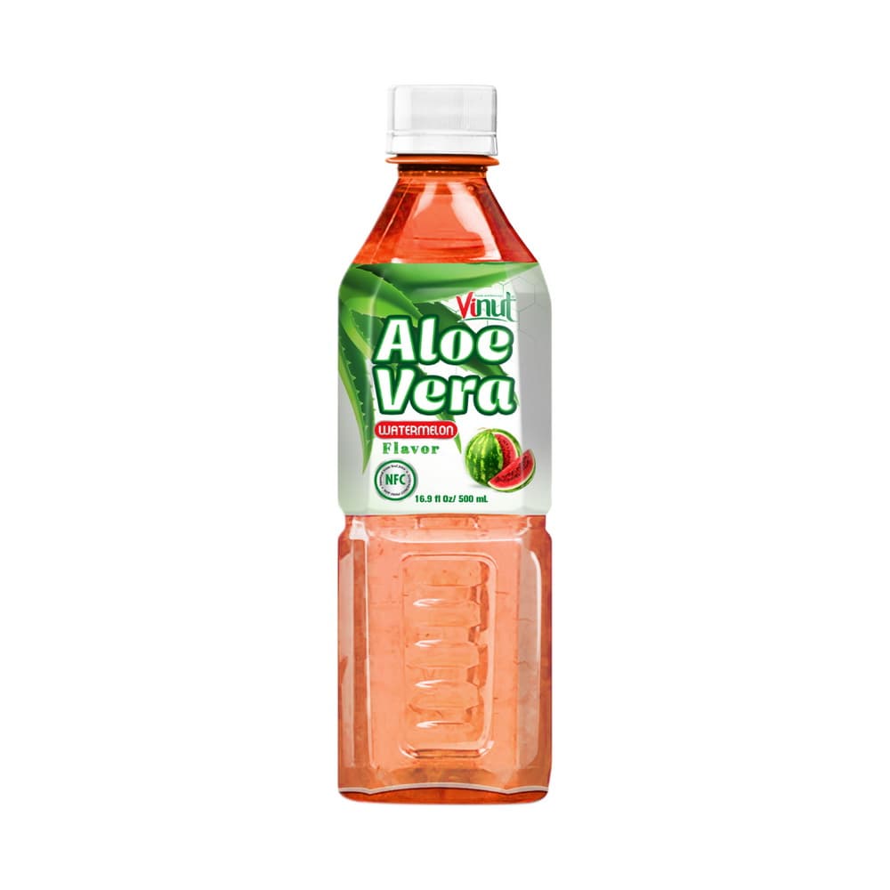 Vinut Aloe Vera Drink, Watermelon Flavor, NFC, PET Bottle, 16.9 fl oz (500 mL)