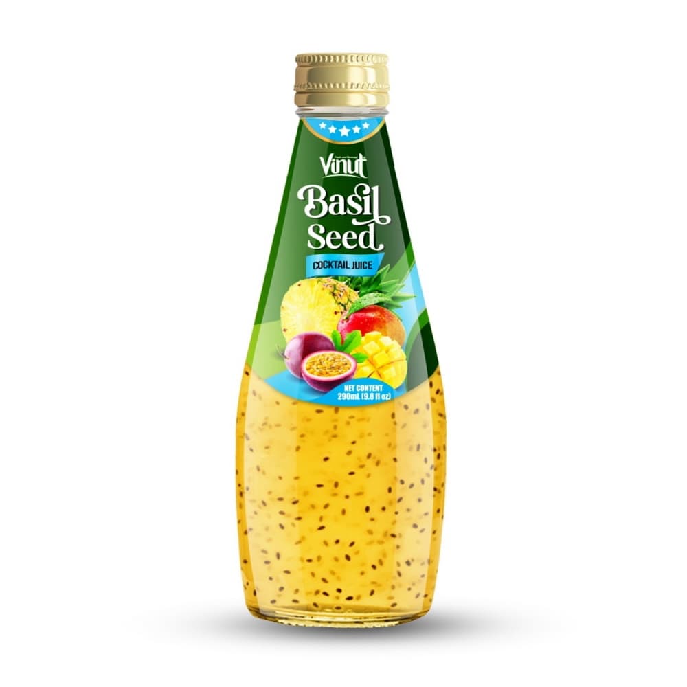 VINUT カクテル バジルシードドリンク ガラス瓶 9.8 fl oz (290 mL)