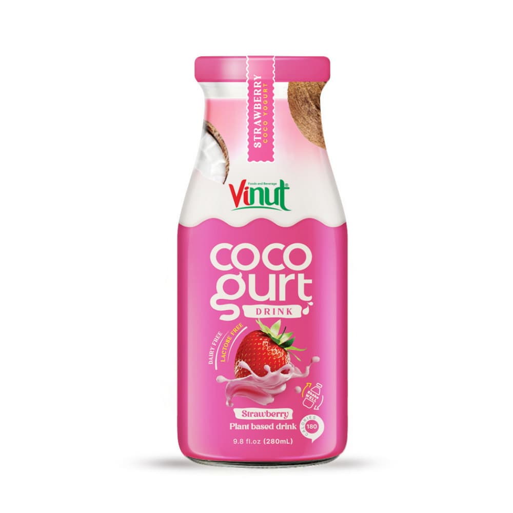 VINUT ココグルトドリンク ストロベリー 280mL (9.8 fl oz) ガラス瓶