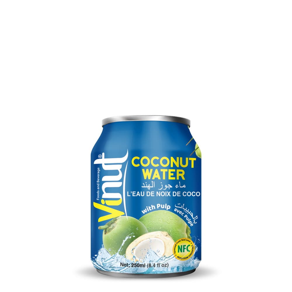 VINUT 果肉入りココナッツウォーター 直接搾り 缶 250ml (8.45 fl oz)