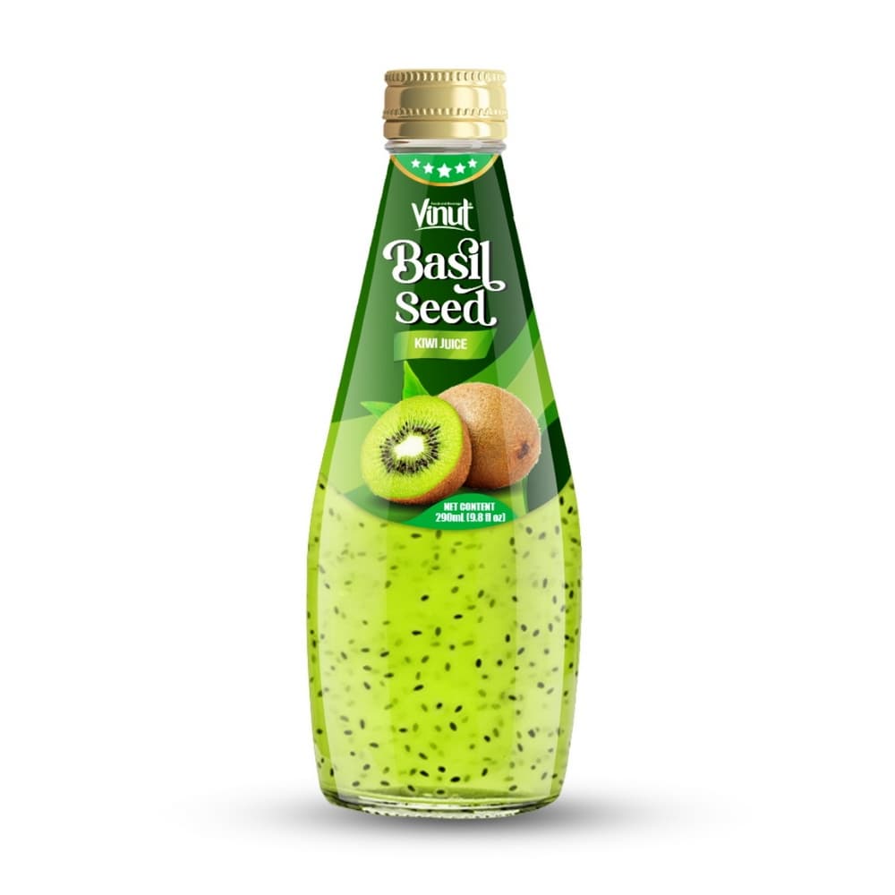 VINUT バジルシードドリンク キウイ 290ml (9.8 fl oz) ガラス瓶