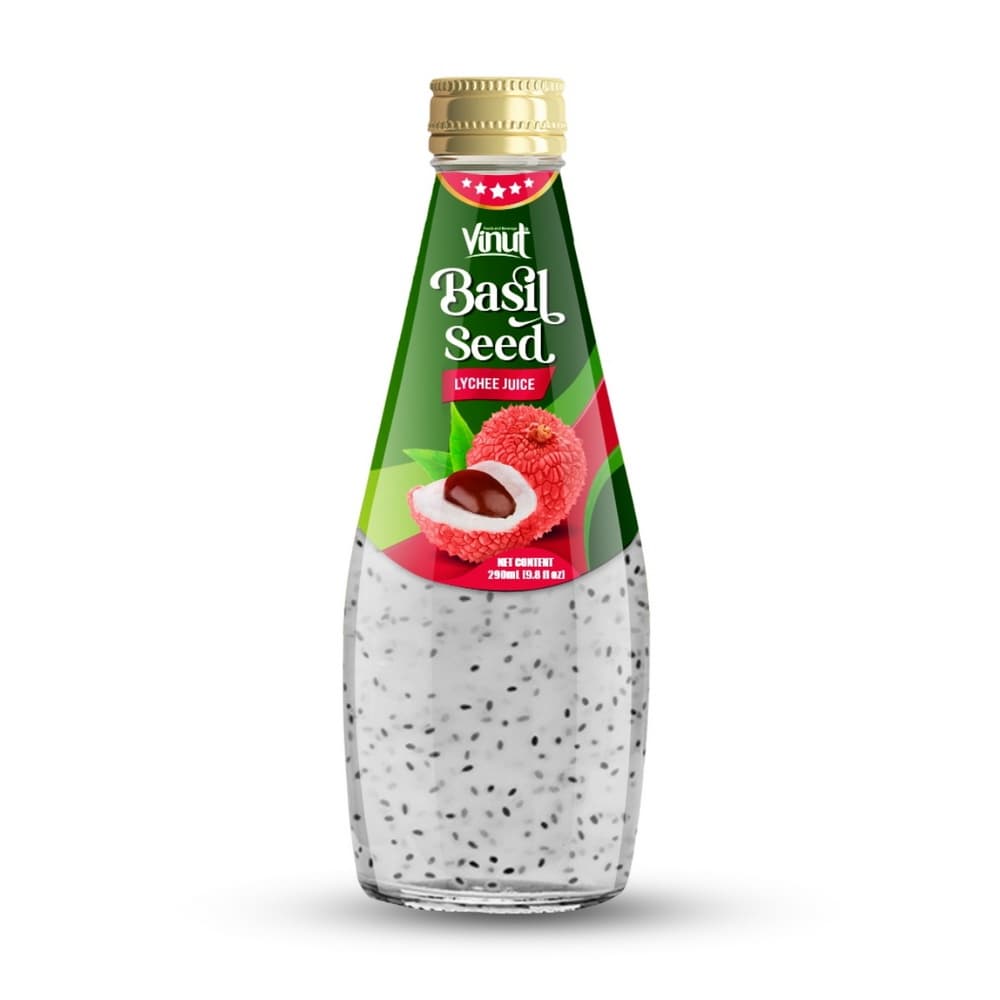 VINUT ライチ バジルシードジュース ガラス瓶 290mL (9.8 fl oz)