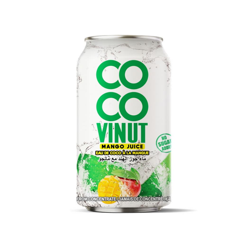 Vinut Mango Coconut Water, Mango Juice, No Sugar Added, Can, (330 mL)