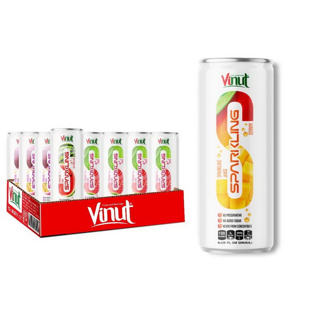 VINUT マンゴースパークリングジュース 濃縮還元でない・砂糖不使用 250 mL スリム缶