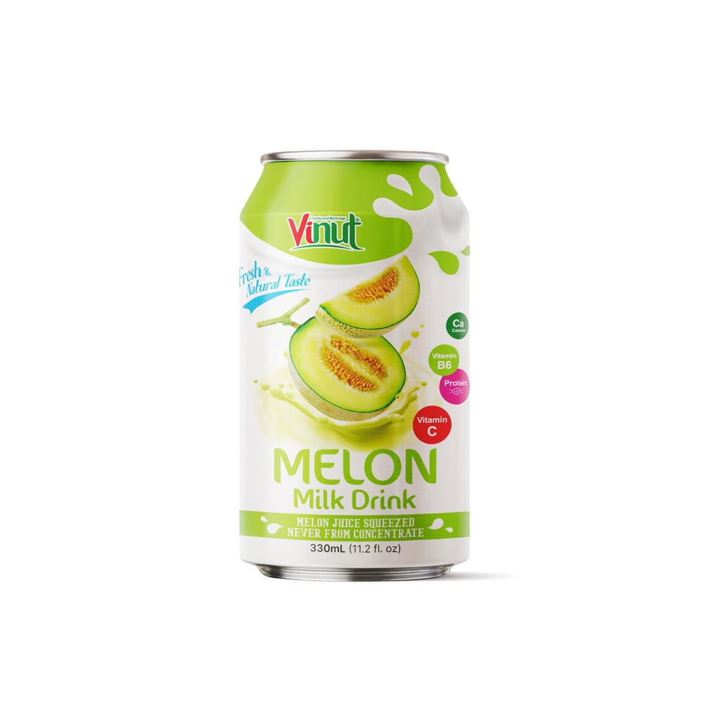 VINUT メロンミルクドリンク ストレート果汁使用 缶 330mL (11.2 fl oz)