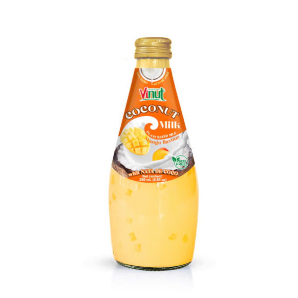 vinut_9.8 fl Oz Vinut ココナッツミルク 植物性ミルク マンゴー風味 ナタ・デ・ココ入り